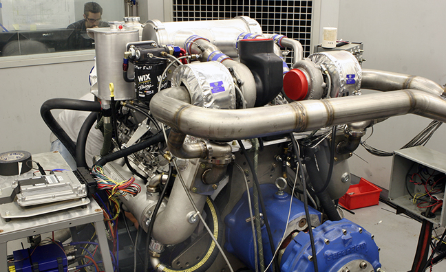 Banks Marine Engine in the dyno cel