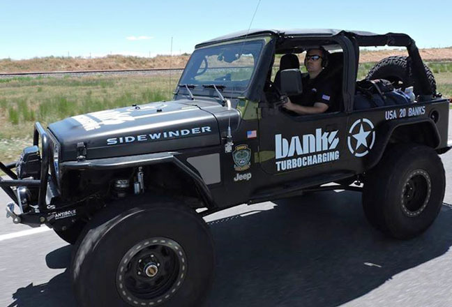 On the road with the Banks Sidewinder Turbo Jeep