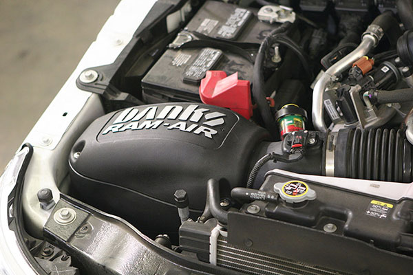 Banks cold air intake in a 2011 Ford Power Stroke 6.7L